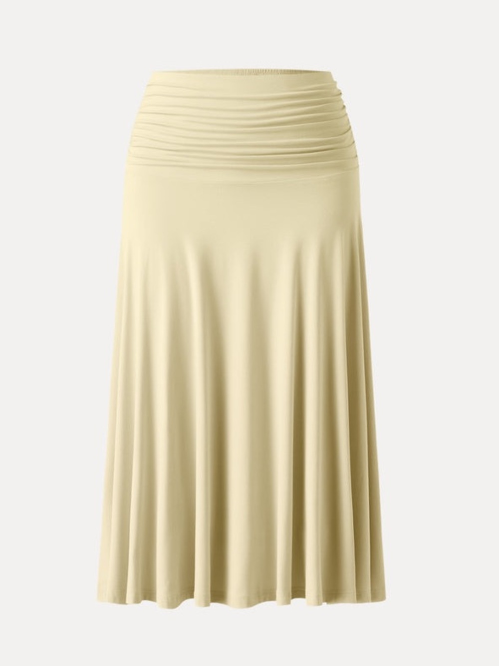 OGL Flowy Side Ruched A-line Midi Skirt in Butter Yellow size Large New with tag